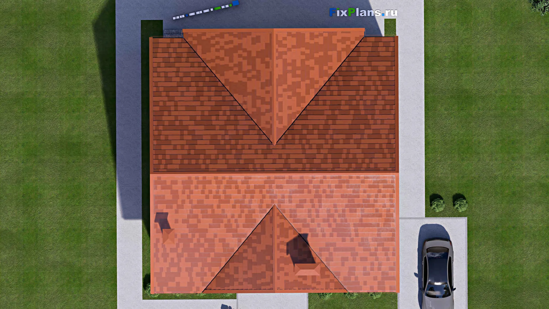 F-15947 - Проект дома с мансардой 14 на 15, площадью 280 м² с террасой, балконом и 4 спальнями