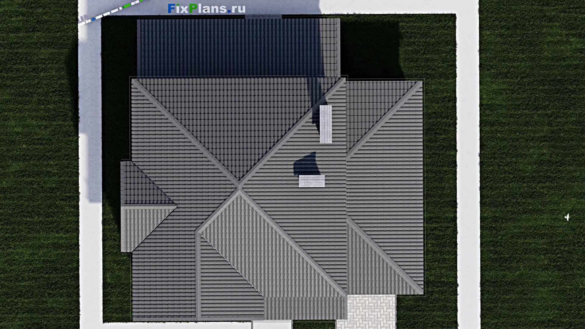 F-0278 - Проект двухэтажного дома 12 на 15, площадью 220 м² с террасой, гаражом на 1 машину и 3 спальнями