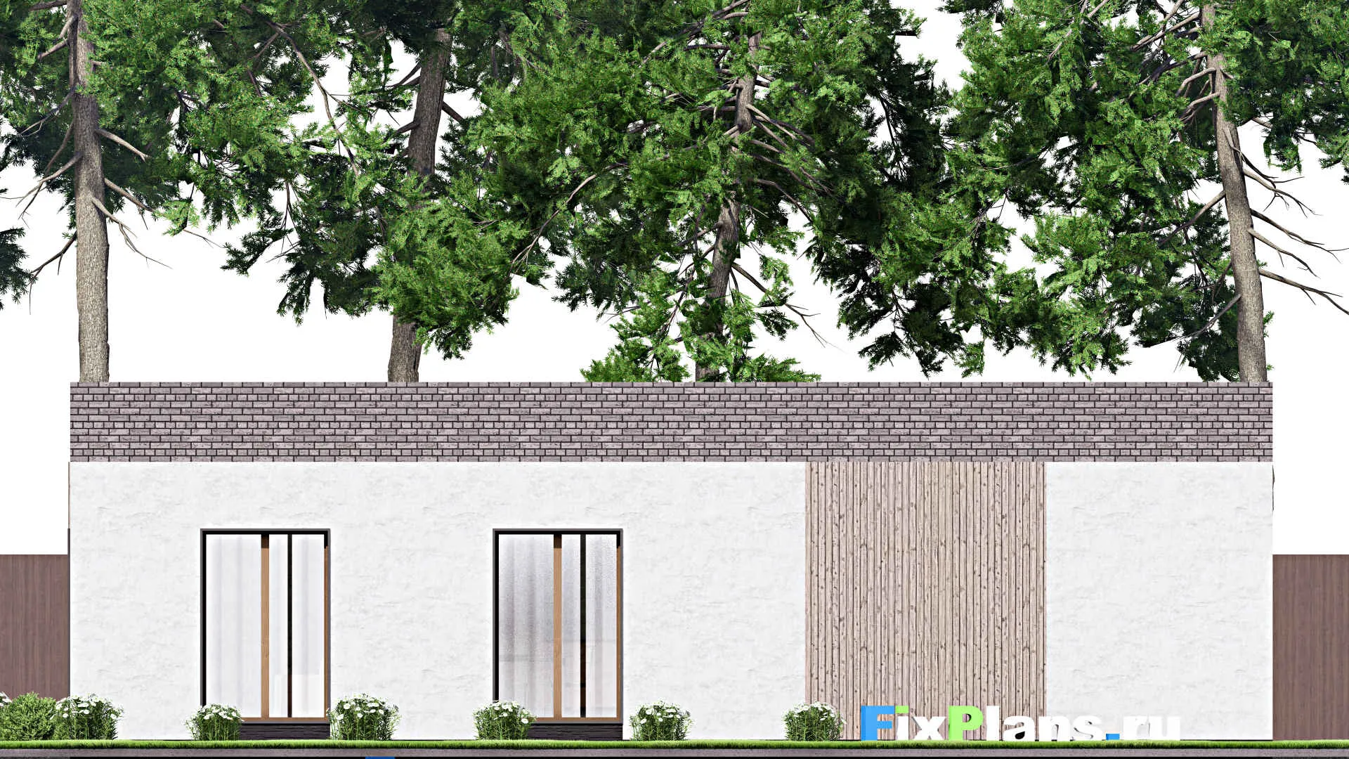 F-13130 - Проект бани 13 на 15, площадью 150 м² с комнатой отдыха, санузлом и спальней