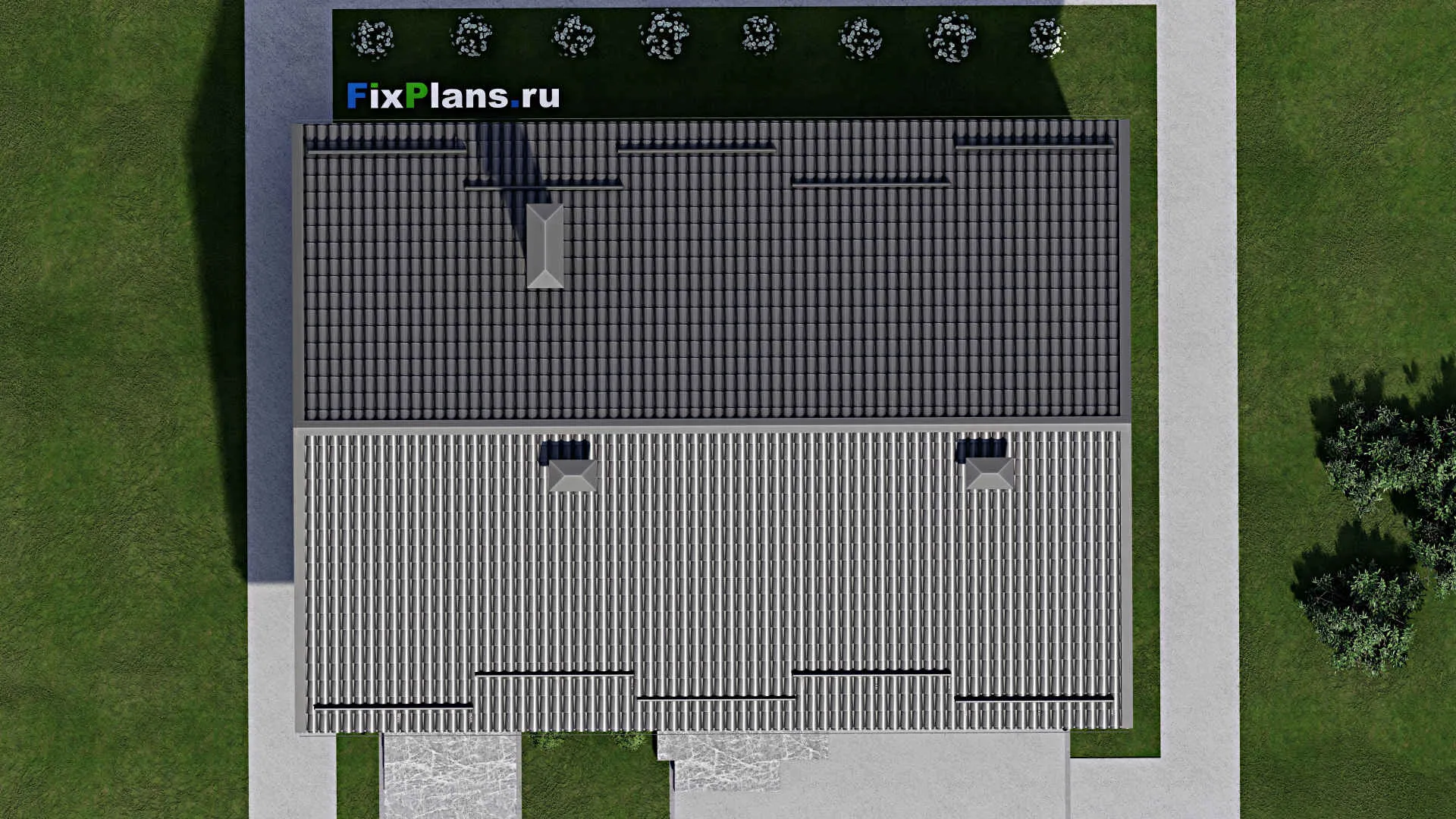 F-3905 - Проект одноэтажного дома 10 на 15, площадью 120 м² с гаражом на 1 машину и 1 спальнями