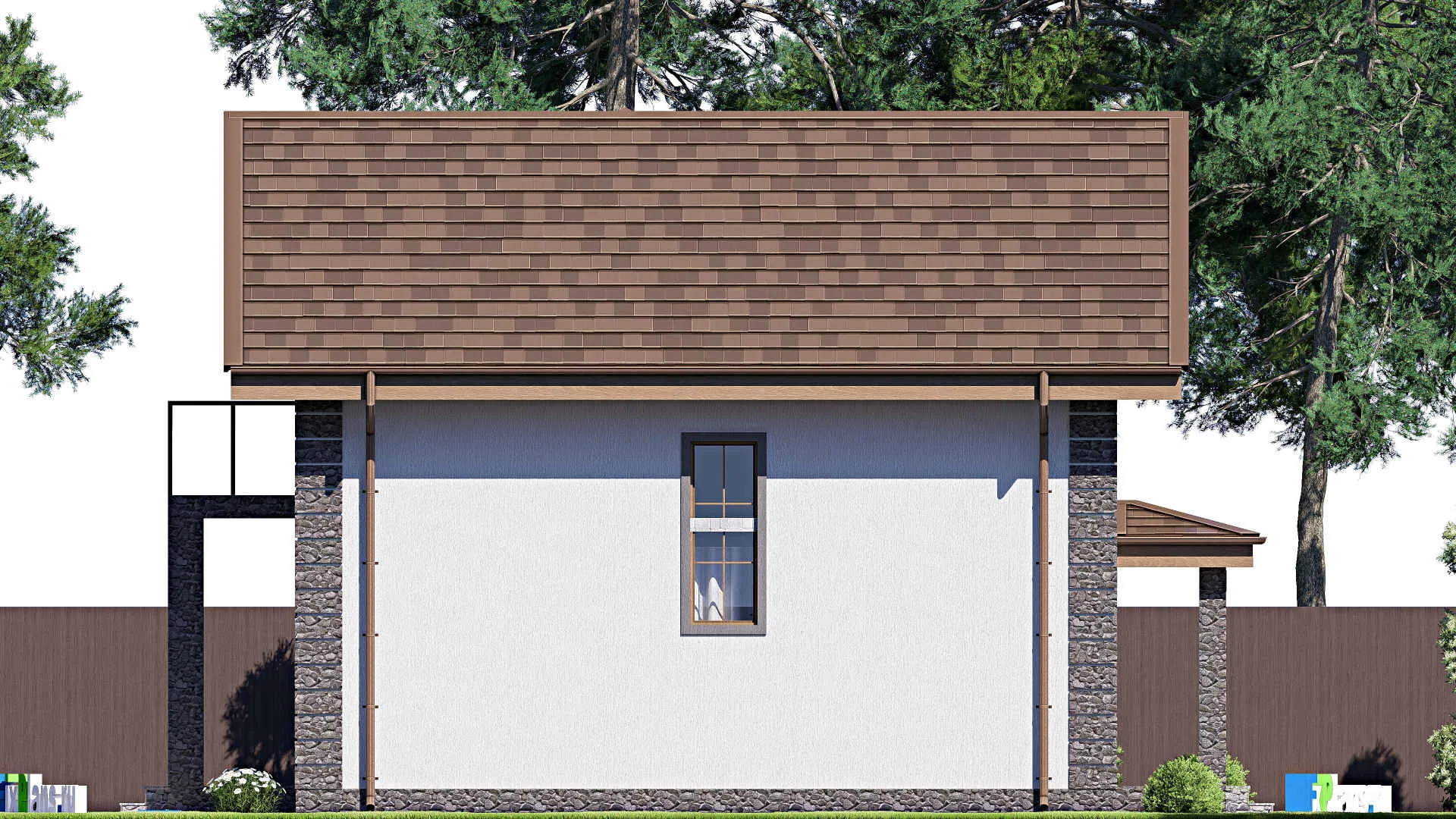 F-18431 - Проект дома с мансардой 9 на 12, площадью 100 м² с террасой, балконом и 4 спальнями