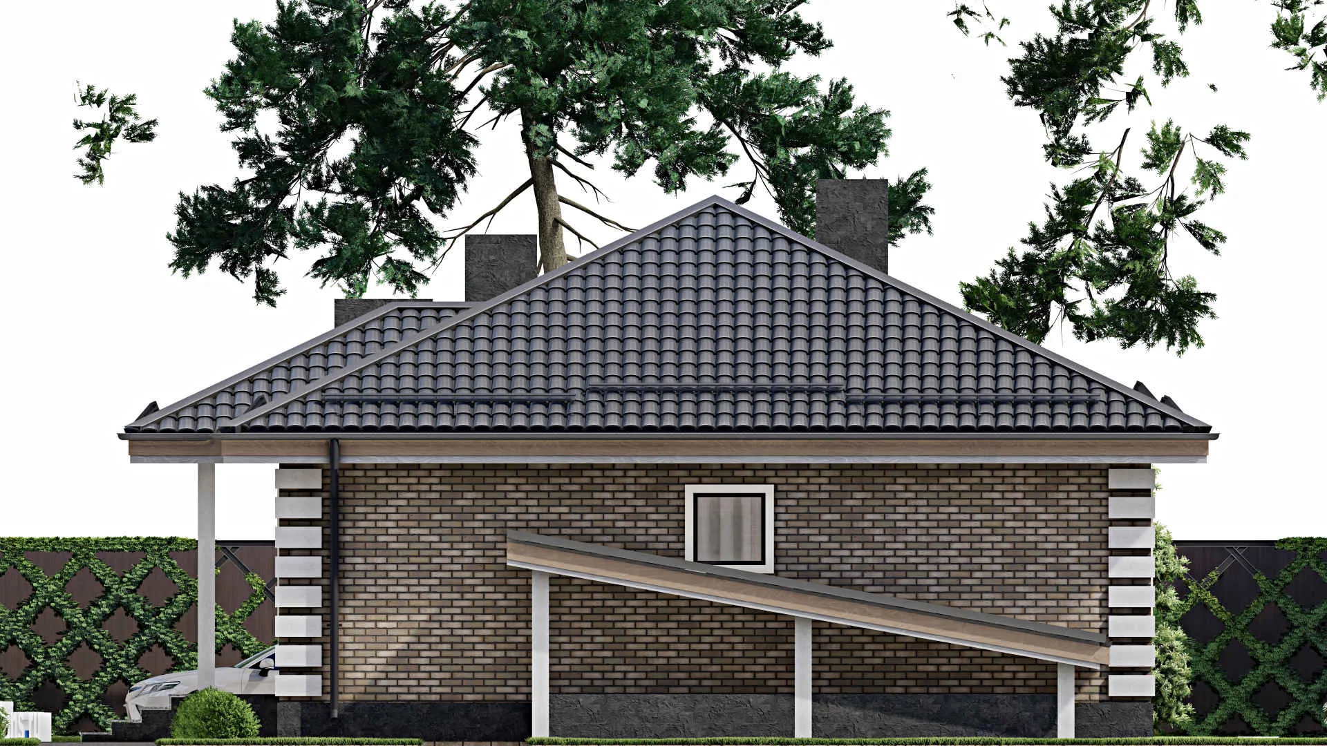 F-3869 - Проект одноэтажного дома 11 на 13, площадью 100 м² с 3 спальнями