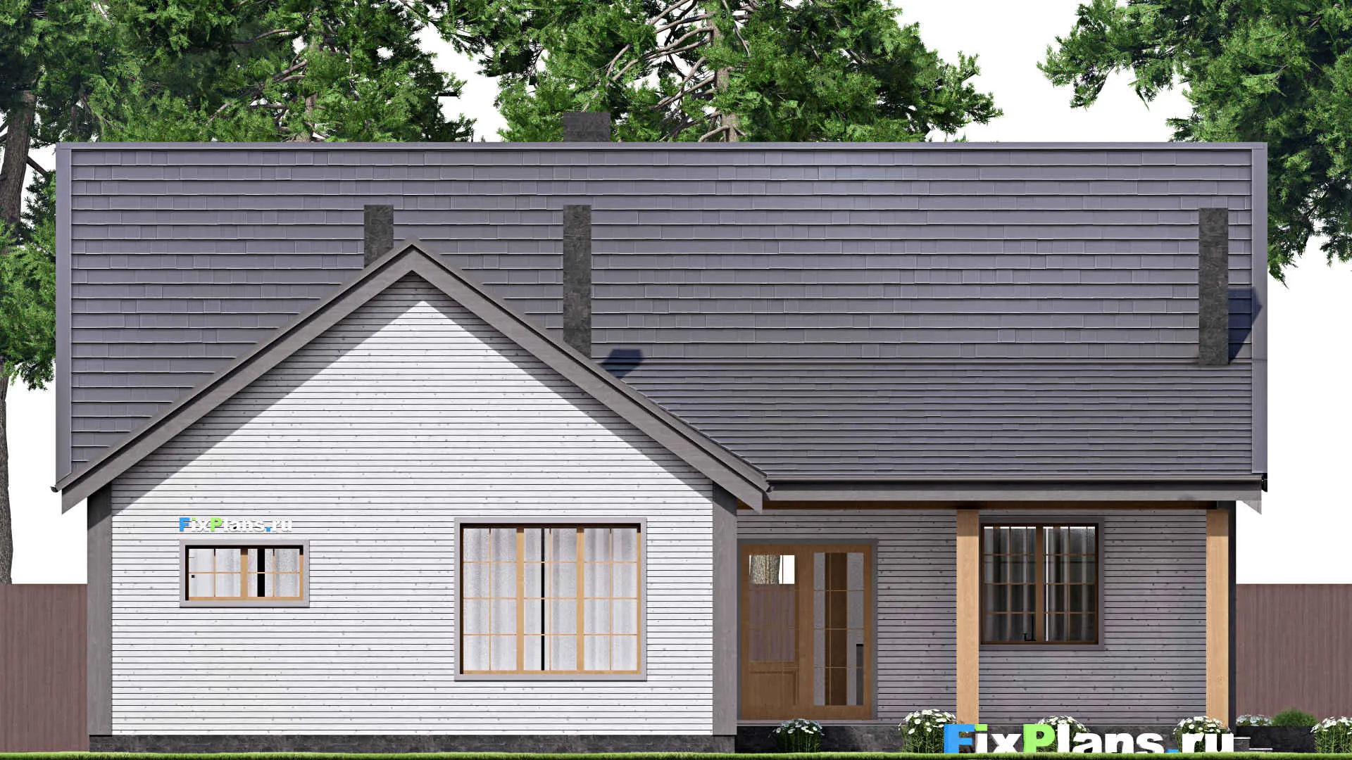 F-16496 - Проект одноэтажного дома 18 на 19, площадью 240 м² с 3 спальнями