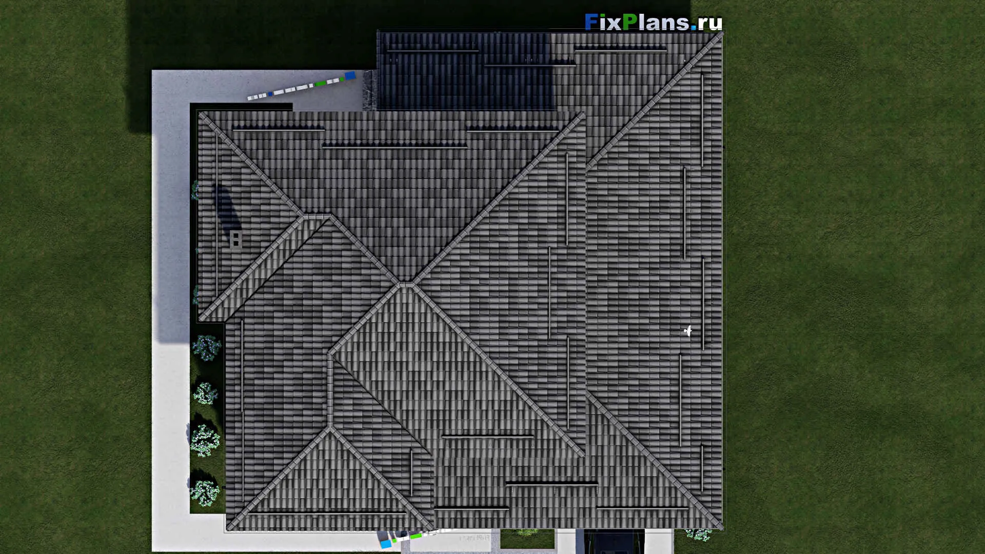 F-2213 - Проект двухэтажного дома 13 на 16, площадью 240 м² с террасой, гаражом на 1 машину и 3 спальнями