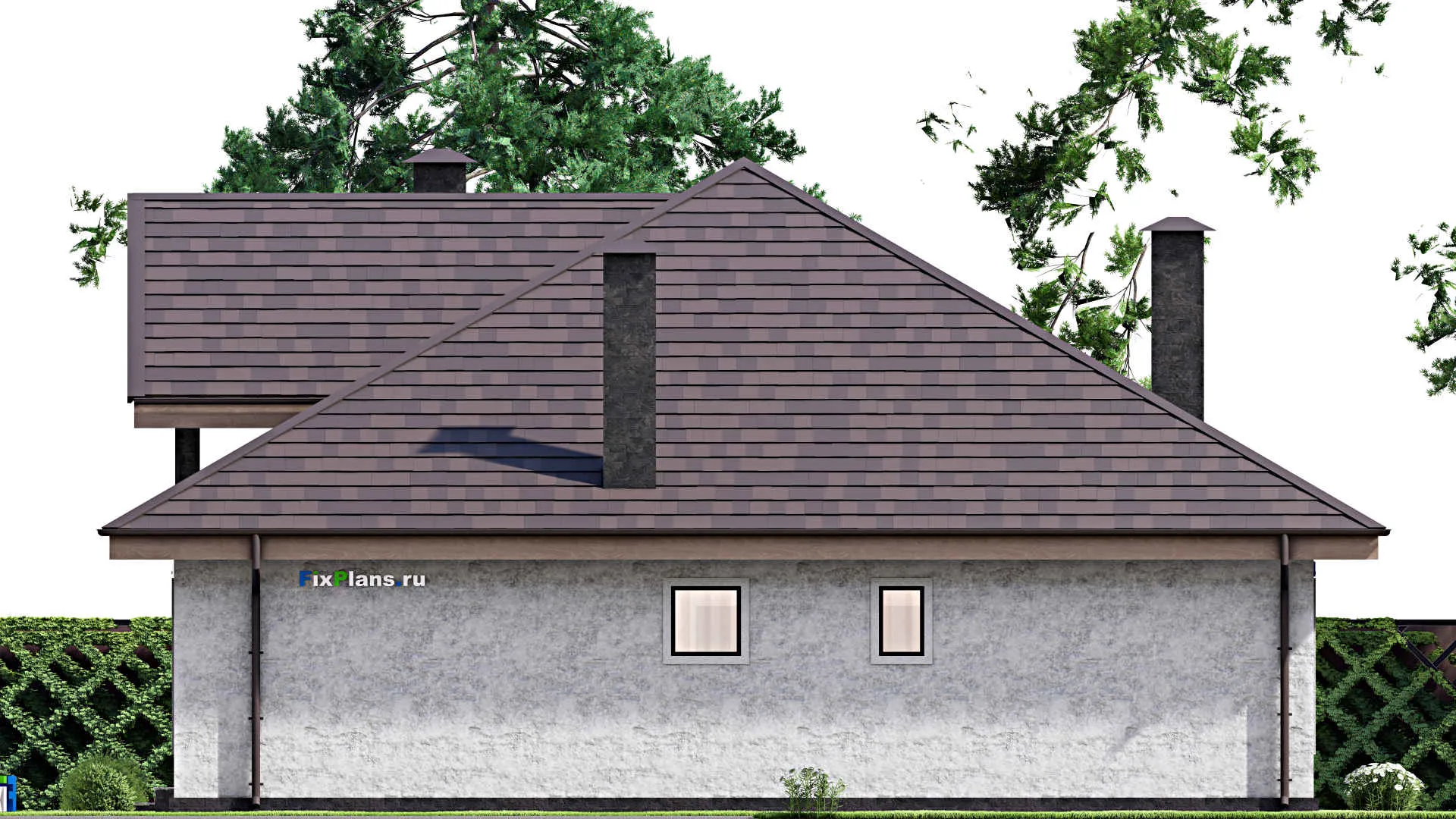 F-13625 - Проект дома с мансардой 14 на 16, площадью 230 м² с балконом и 4 спальнями