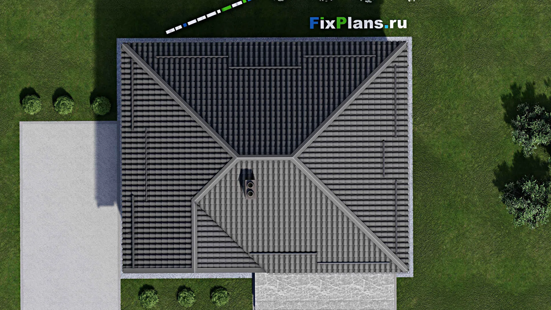 F-2348 - План одноэтажного дома 9 на 11, площадью 80 м² с 3 спальнями