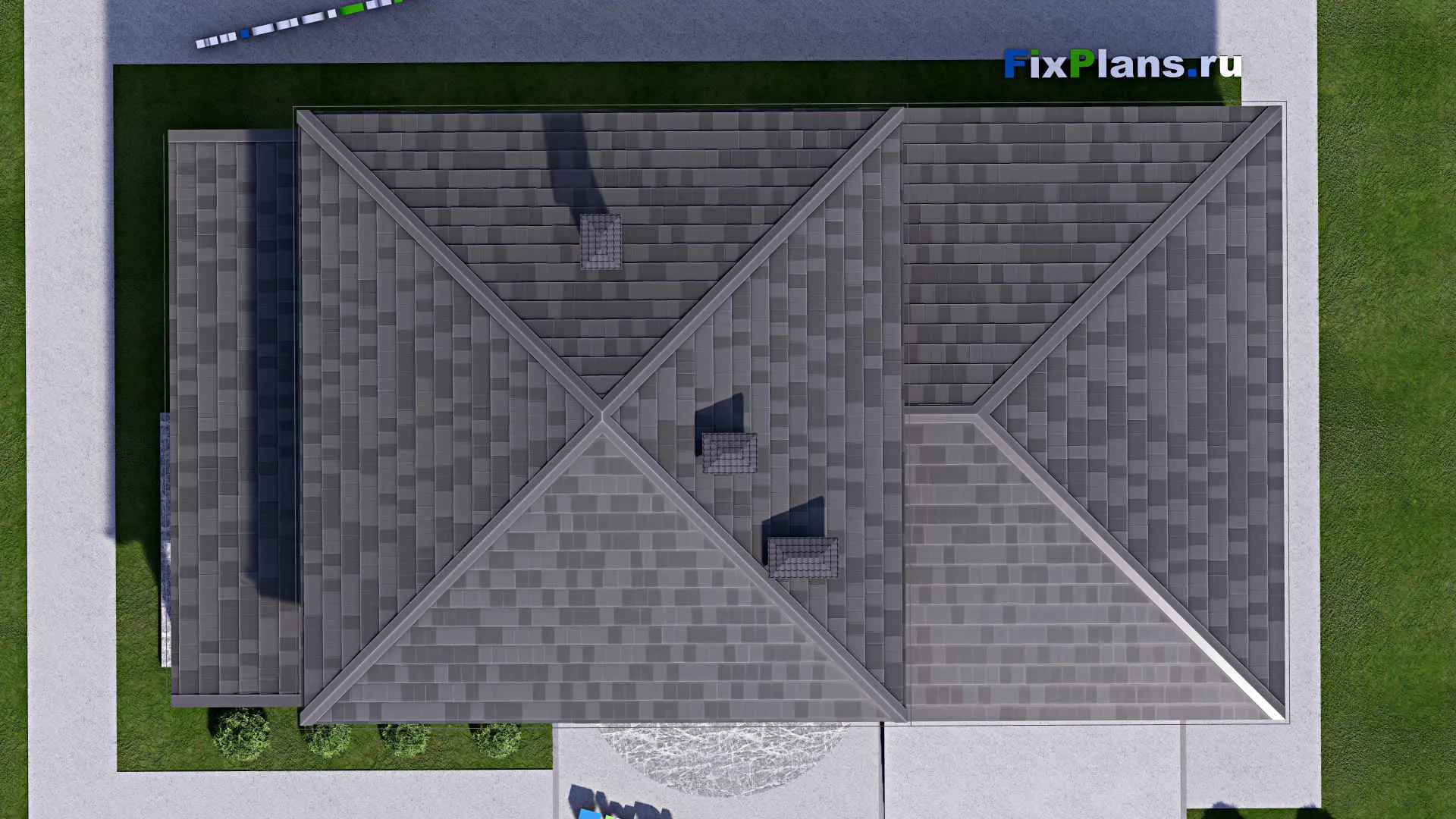 F-13364 - Планы двухэтажного дома 9 на 18, площадью 180 м² с террасой, гаражом на 2 машины и 3 спальнями