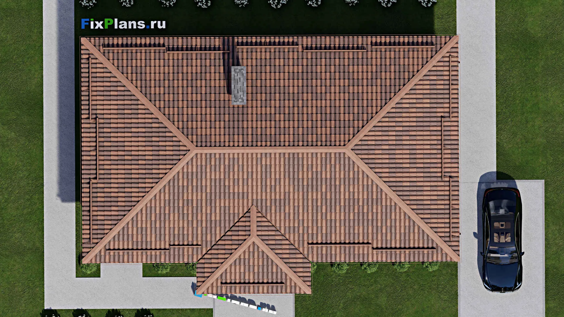 F-10457 - Проект одноэтажного дома 11 на 17, площадью 130 м² с 3 спальнями