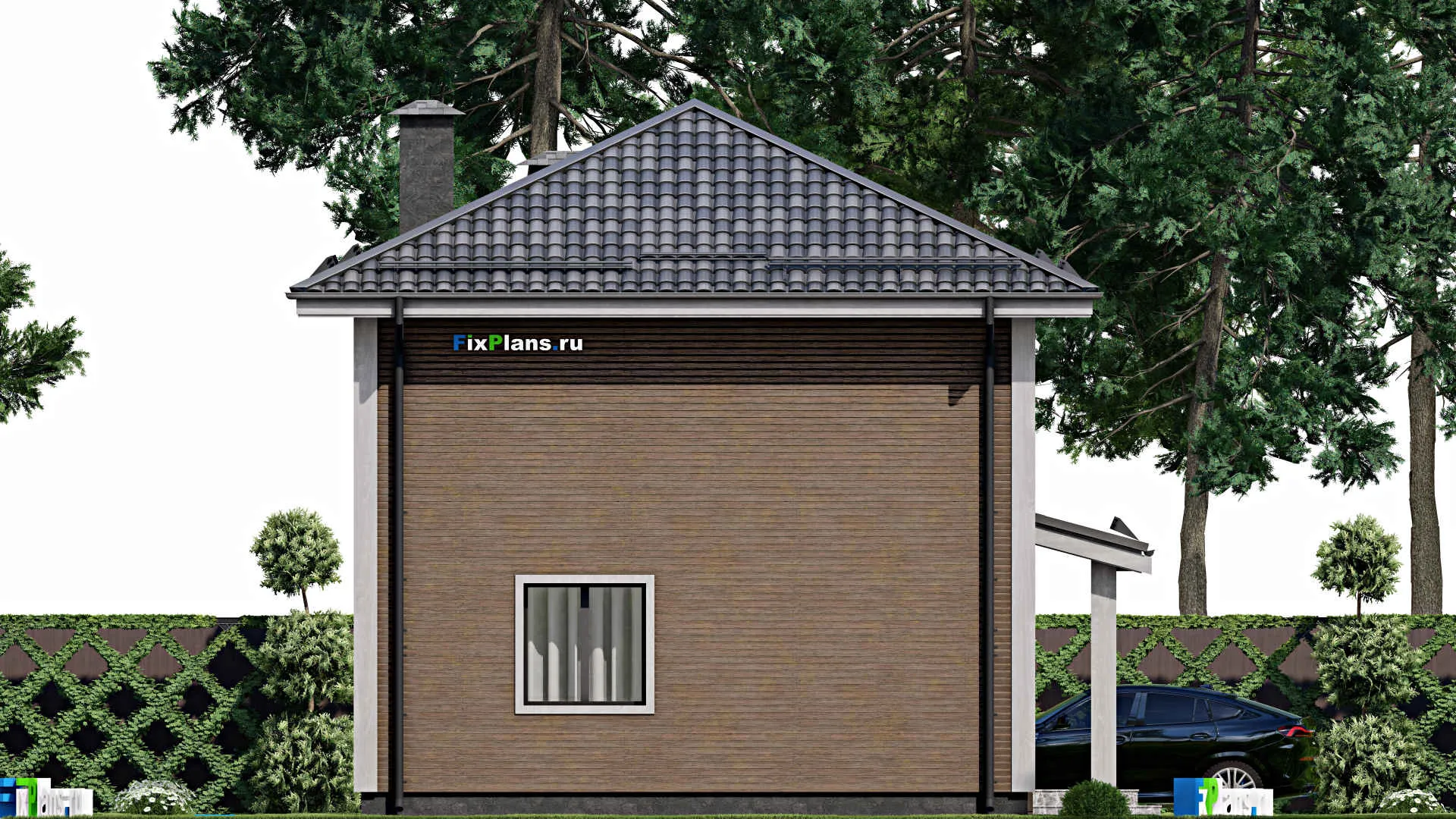 F-11492 - Проект двухэтажного дома 10 на 10, площадью 110 м² с баней и 4 спальнями