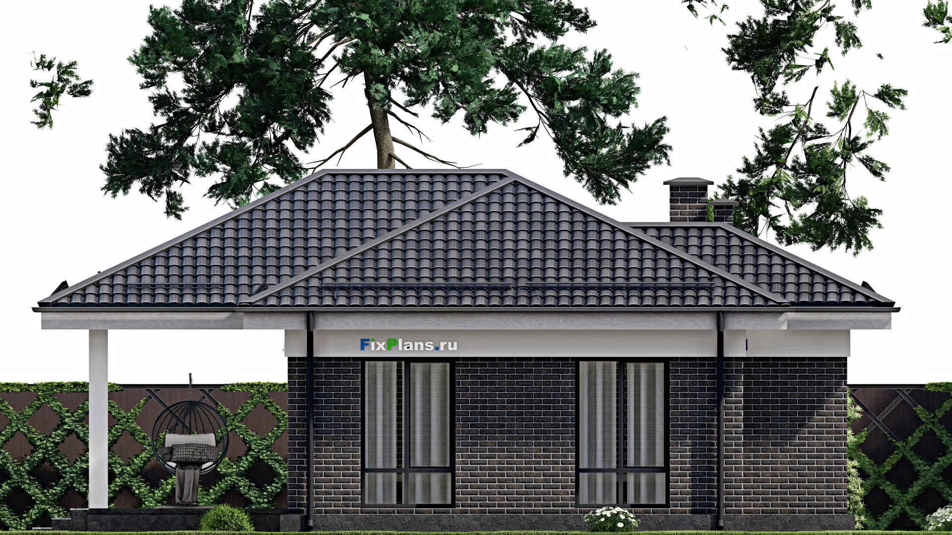 F-5048 - Проект одноэтажного дома 9 на 13, площадью 100 м² с 2 спальнями