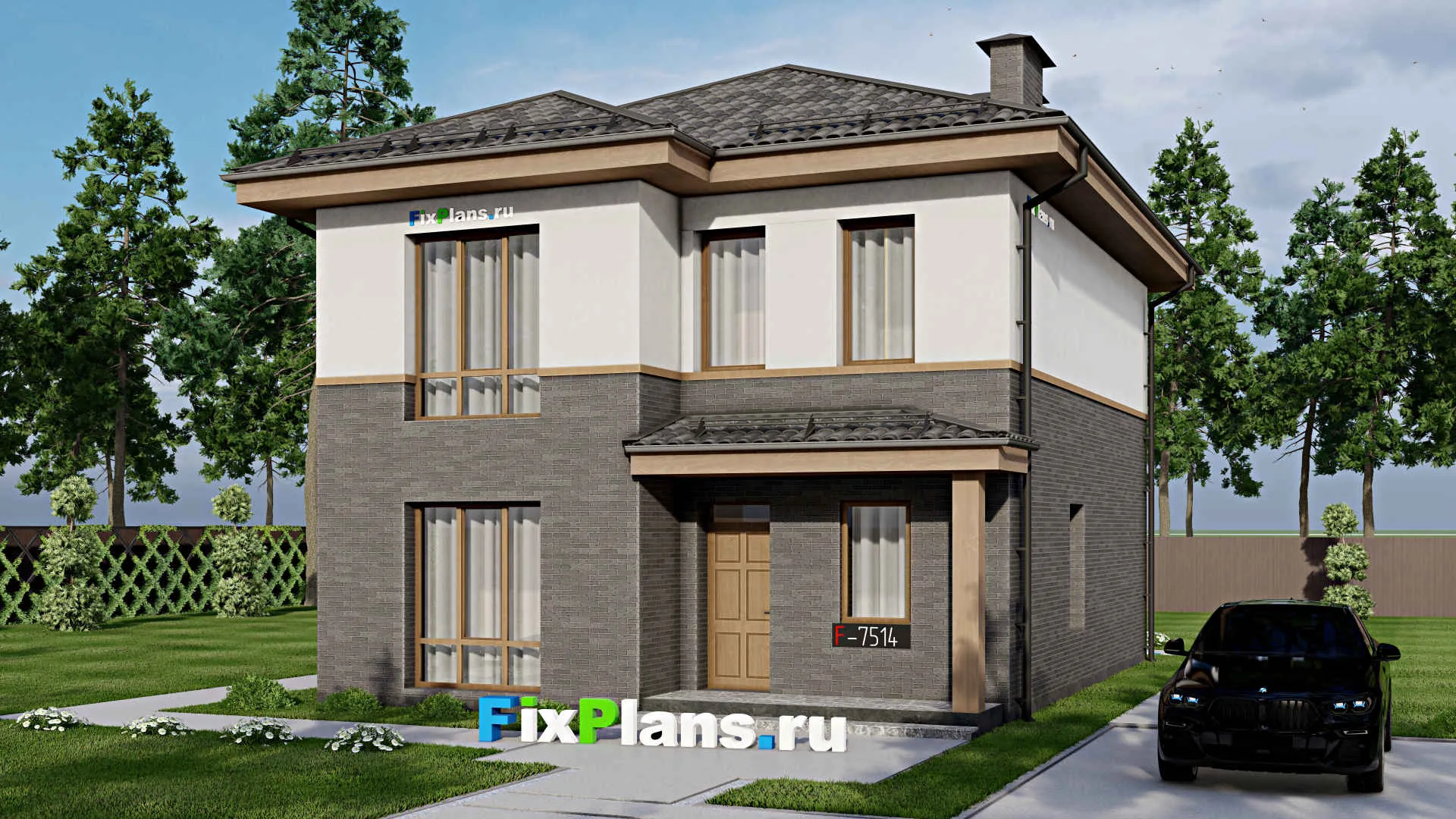 F-7514 - Проект двухэтажного дома 9 на 12, площадью 150 м² с 4 спальнями