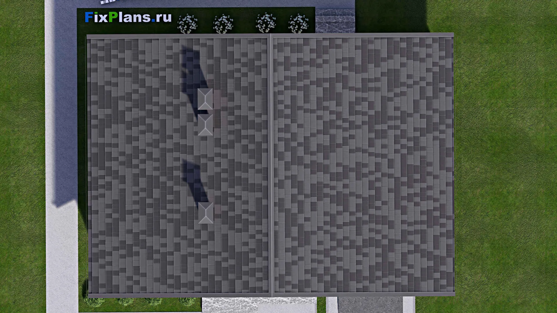 F-13040 - Проект дома с мансардой 14 на 16, площадью 220 м² с гаражом на 1 машину и 4 спальнями