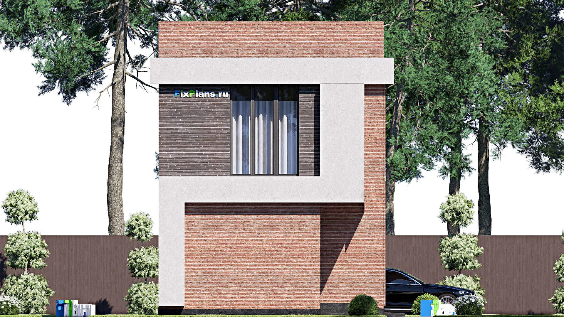 F-18449 - Планы двухэтажного дома 7 на 15, площадью 130 м² с балконом и 4 спальнями