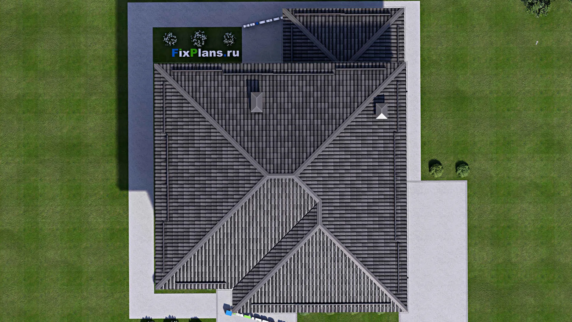 F-13004 - Проект двухэтажного дома 13 на 17, площадью 250 м² с террасой, балконом и 5 спальнями