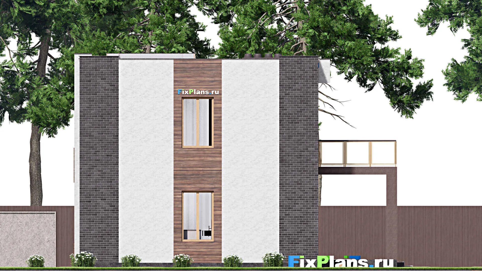 F-16154 - Планы двухэтажного дома 10 на 13, площадью 160 м² с террасой, балконом и 2 спальнями