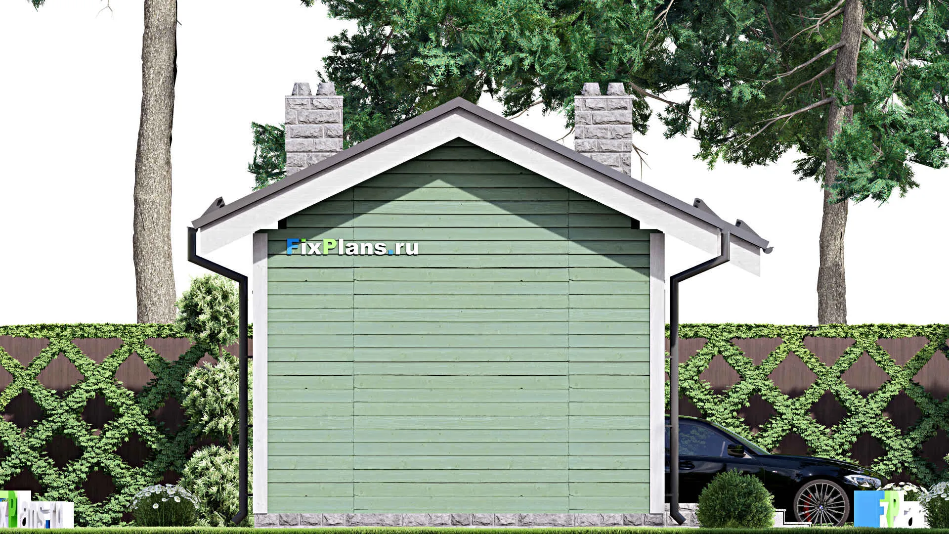 F-15614 - Проект бани 6 на 7, площадью 30 м² с комнатой отдыха