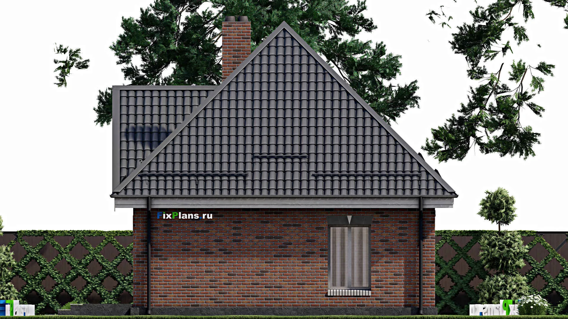 F-2348 - План одноэтажного дома 9 на 11, площадью 80 м² с 3 спальнями