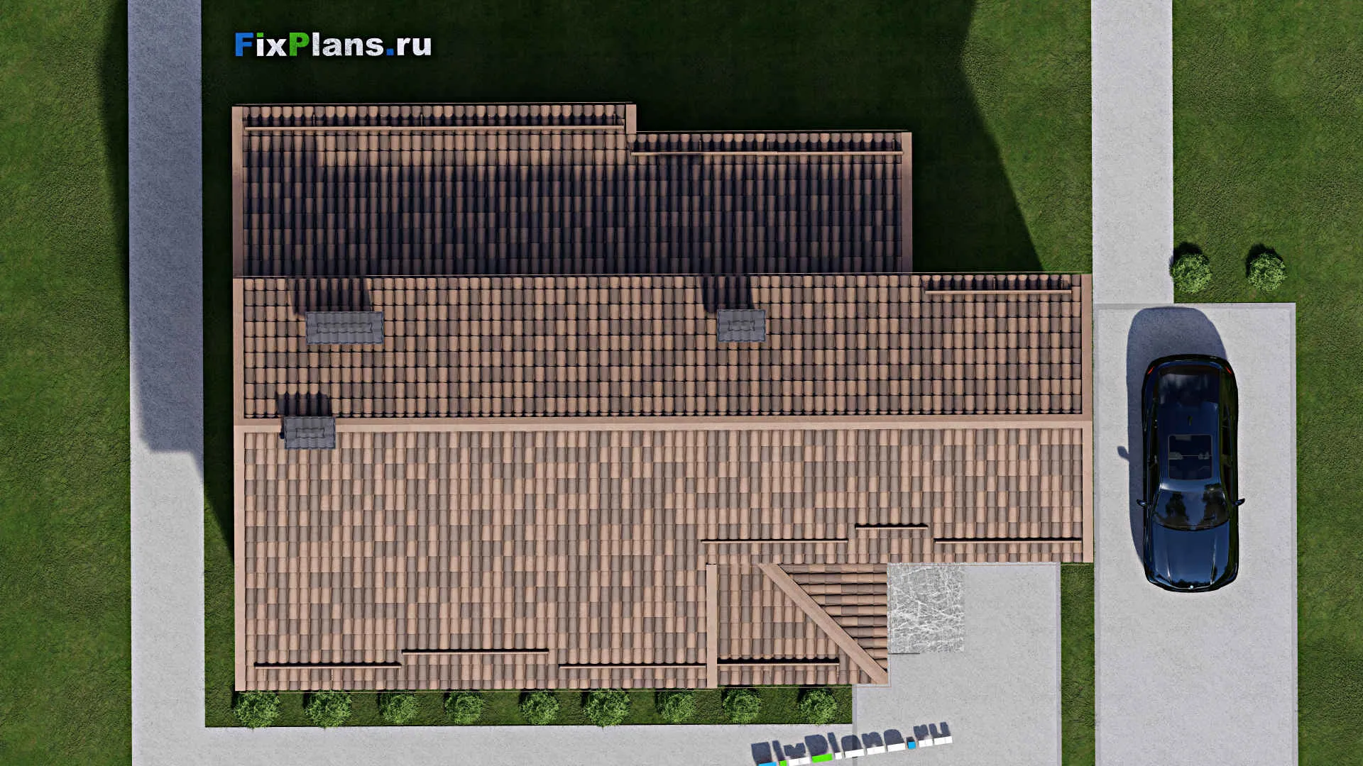 F-7379 - Проект дома с мансардой 11 на 17, площадью 180 м² с балконом и 3 спальнями