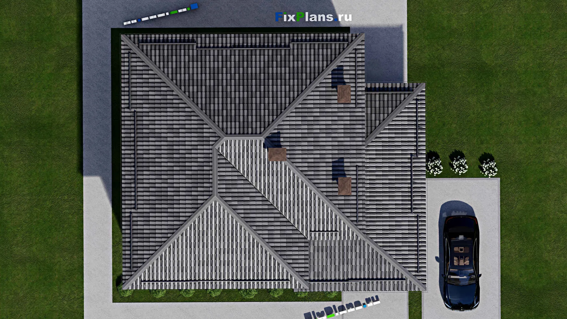 F-12239 - Проект двухэтажного дома 12 на 15, площадью 210 м² с 5 спальнями