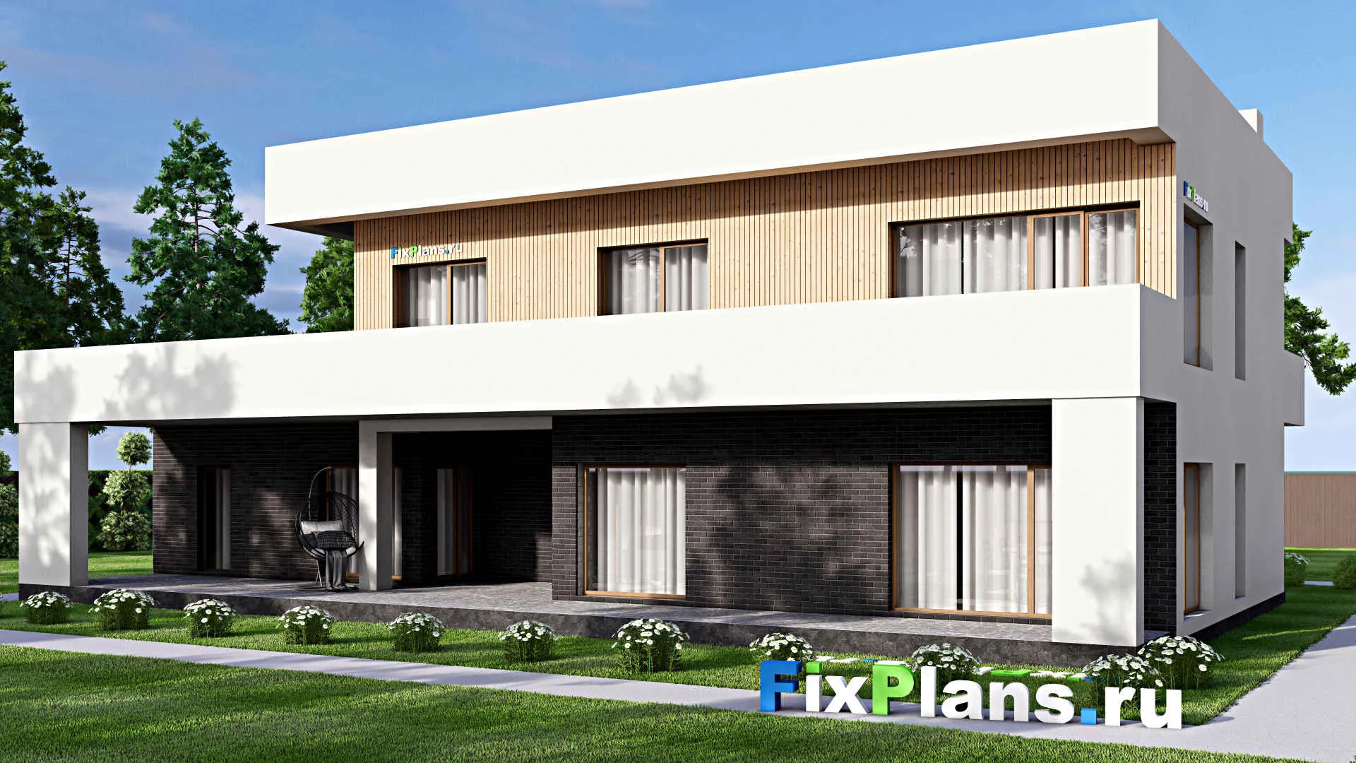 F-16289 - Проект двухэтажного дома 16 на 21, площадью 450 м² с 4 спальнями