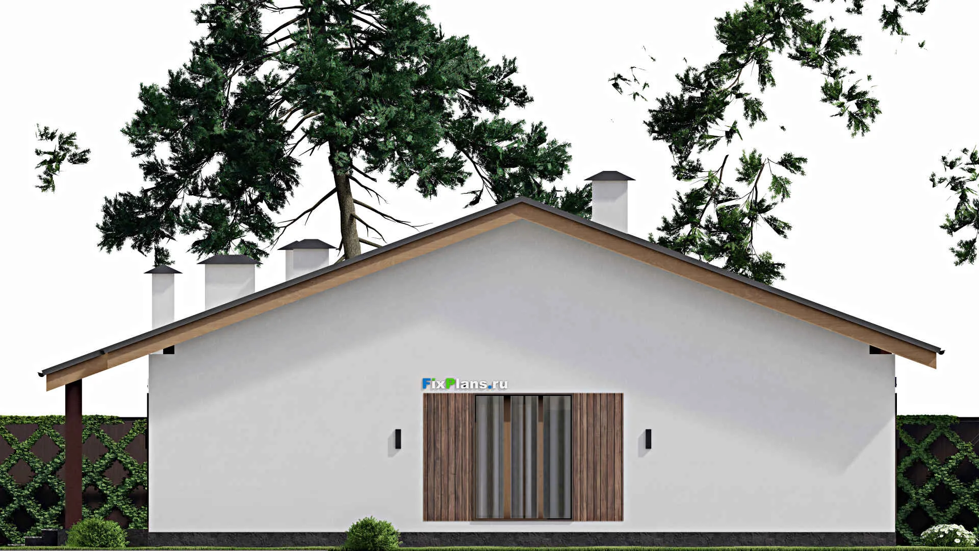 F-12230 - Проект одноэтажного дома 16 на 16, площадью 180 м² с 4 спальнями