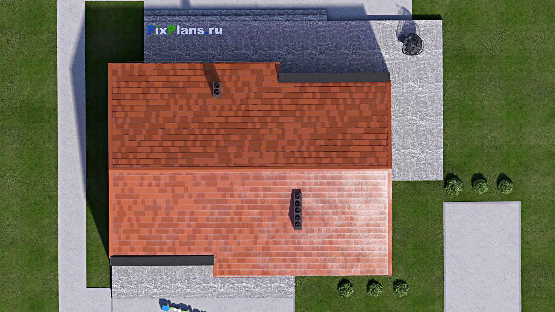 F-16127 - Проект дома с мансардой 15 на 18, площадью 200 м² с террасой и 4 спальнями