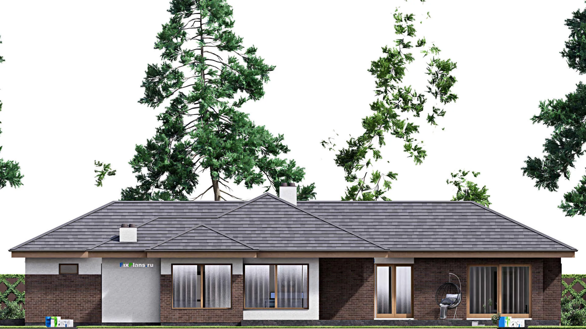 F-15713 - Проект одноэтажного дома 22 на 25, площадью 360 м² с 3 спальнями