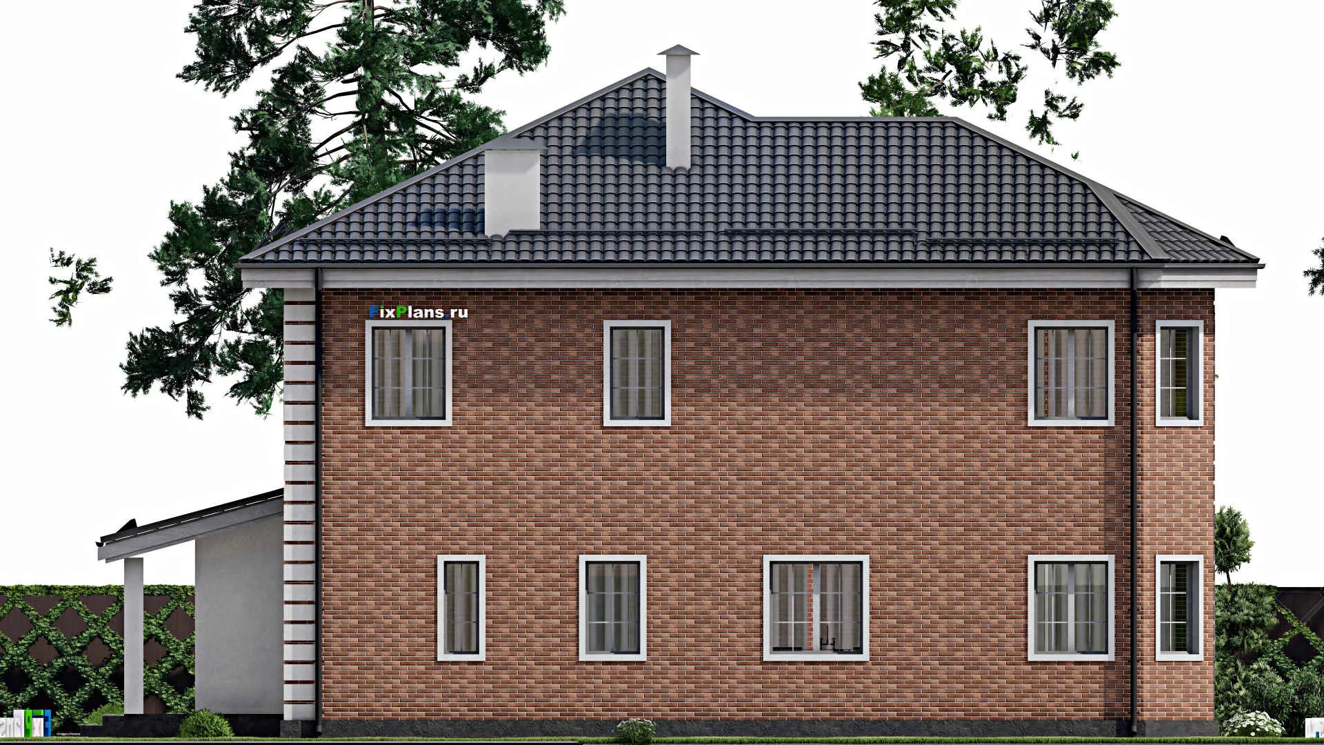 F-5228 - Проект двухэтажного дома 13 на 17, площадью 260 м² с 7 спальнями