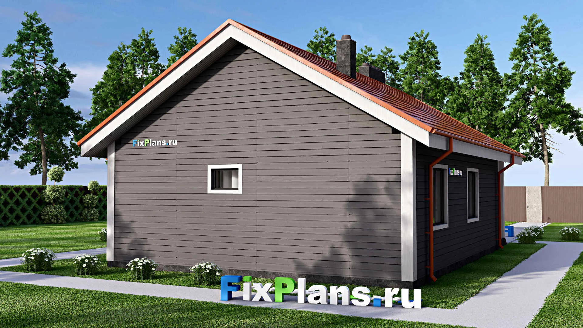 F-15830 - Проект одноэтажного дома 11 на 13, площадью 100 м² с 3 спальнями